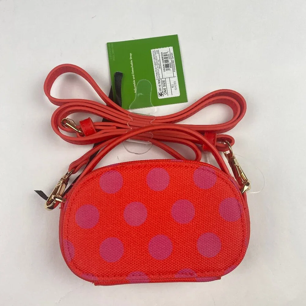 Kate Spade New York Purse Polka Dot Mini Crossbody Bag Pink Red